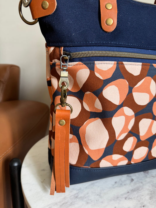 Aberdeen Tote Bag / Crossbody - Pebbles Canvas + Dove Grey Canvas lining - shop at Bliss Artisan Boutique