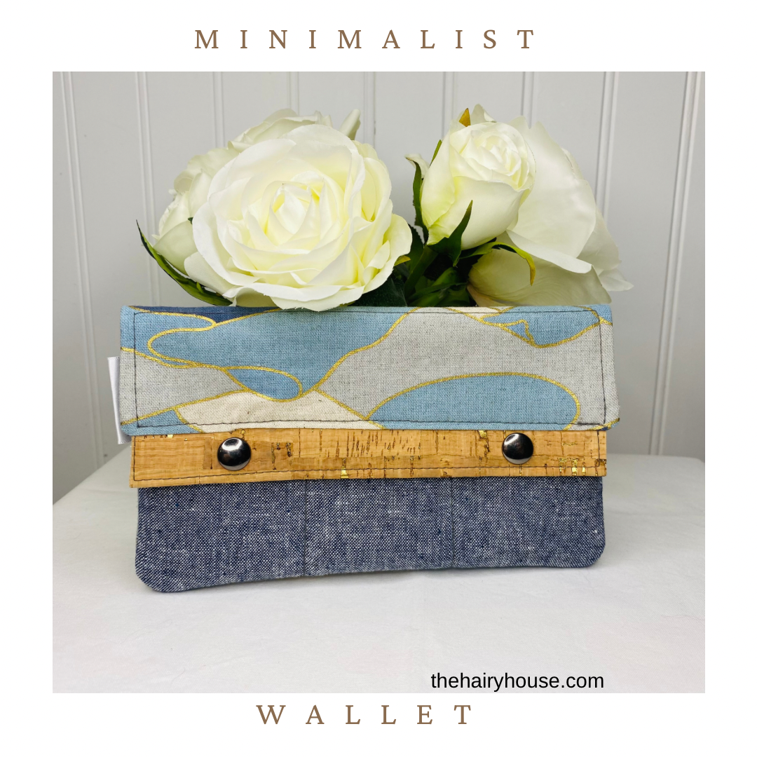 Minimalist Wallet - Blue Mountain Sunrise Canvas + Essex Linen