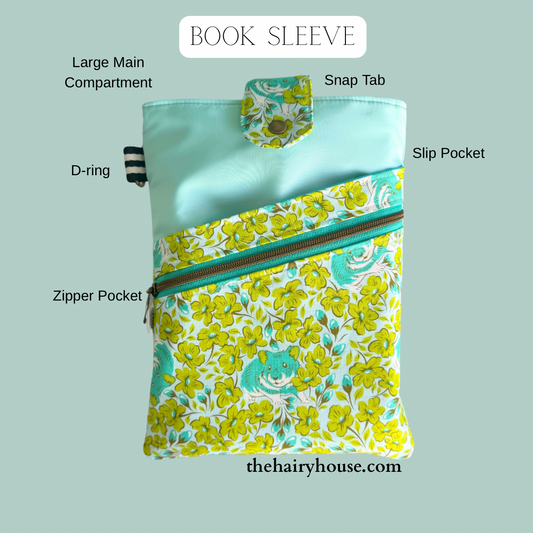 Book Sleeve Large - Hamster on Mint Dayflex