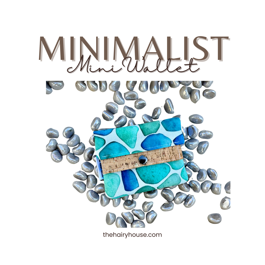 Mini Minimalist Wallet - Sea Glass/Cobalt Blue lining