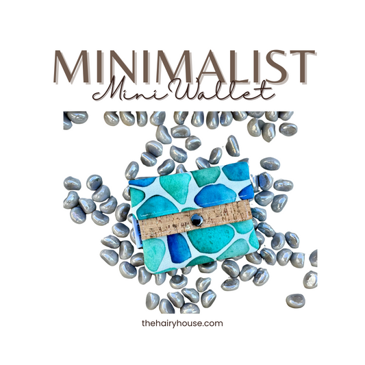 Mini Minimalist Wallet - Sea Glass/Cobalt Blue lining