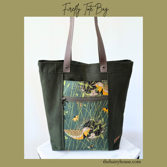 Firefly Tote Bag Meadowlark Magic - Magnetic Closure - Magnetic Closure - Canvas + Cotton