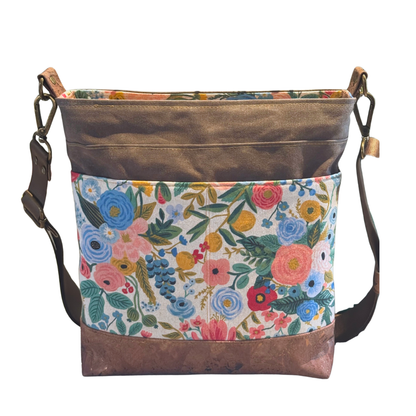 Aspen Crossbody - Waxed Canvas/Rifle Paper Floral/Cork Base