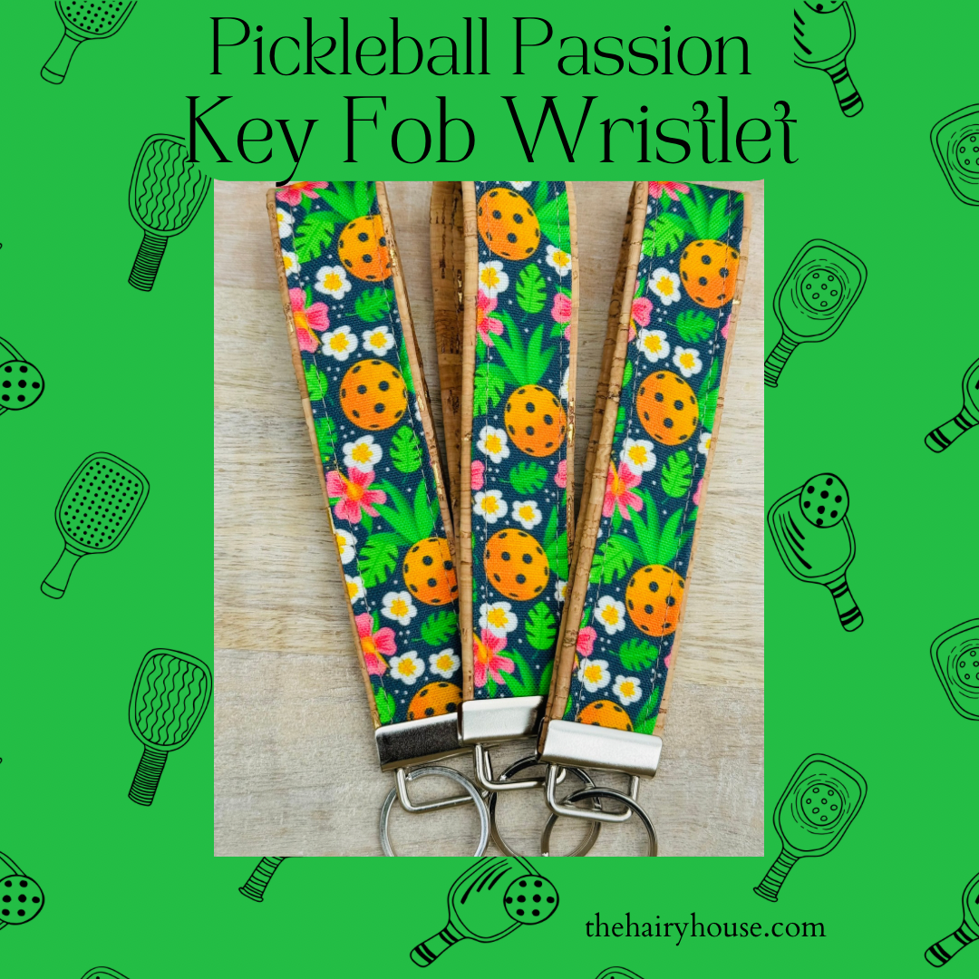 Key Fob - PICKLEBALL PASSION / Cork lined