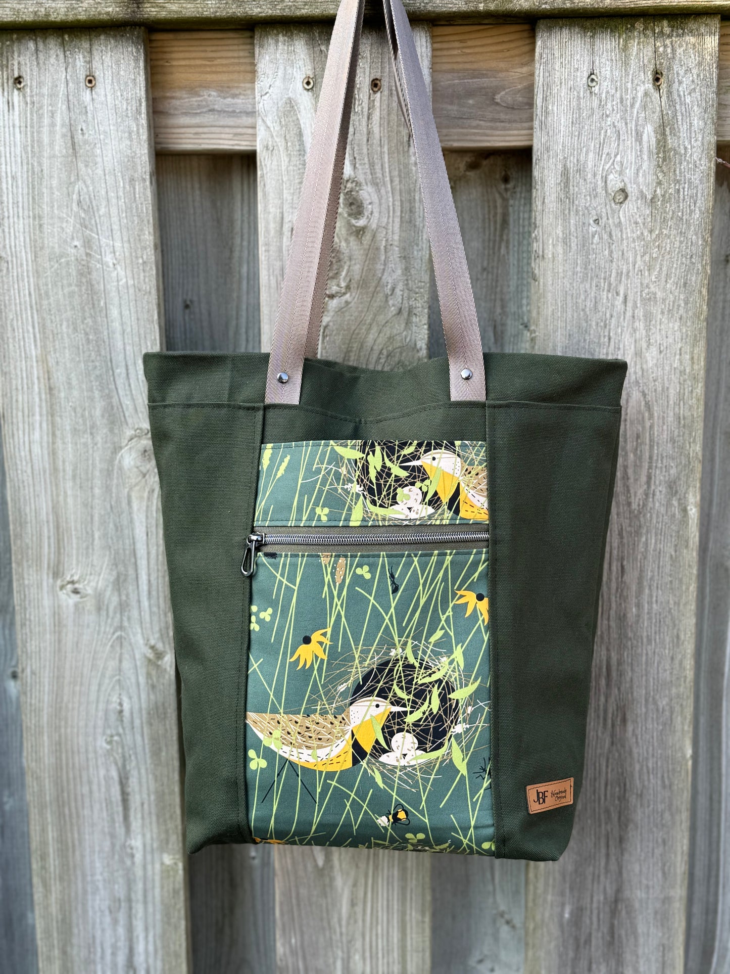 Firefly Tote - Bag Meadowlark Magic - Magnetic Closure - Magnetic Closure - Canvas + Cotton