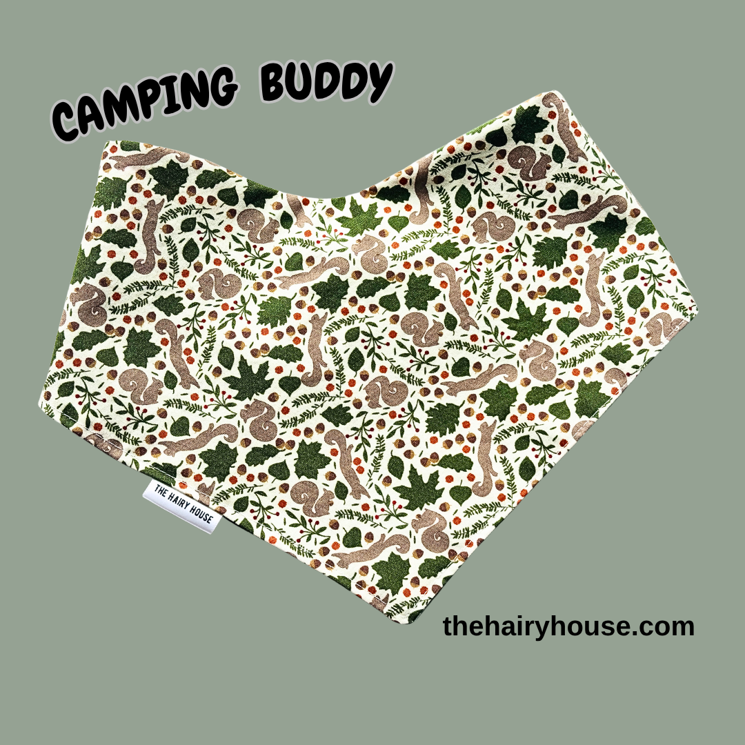 Bandana - CAMPING BUDDY- Dog Bandana (currently available in store at Pet Valu New Hamburg, Ontario)