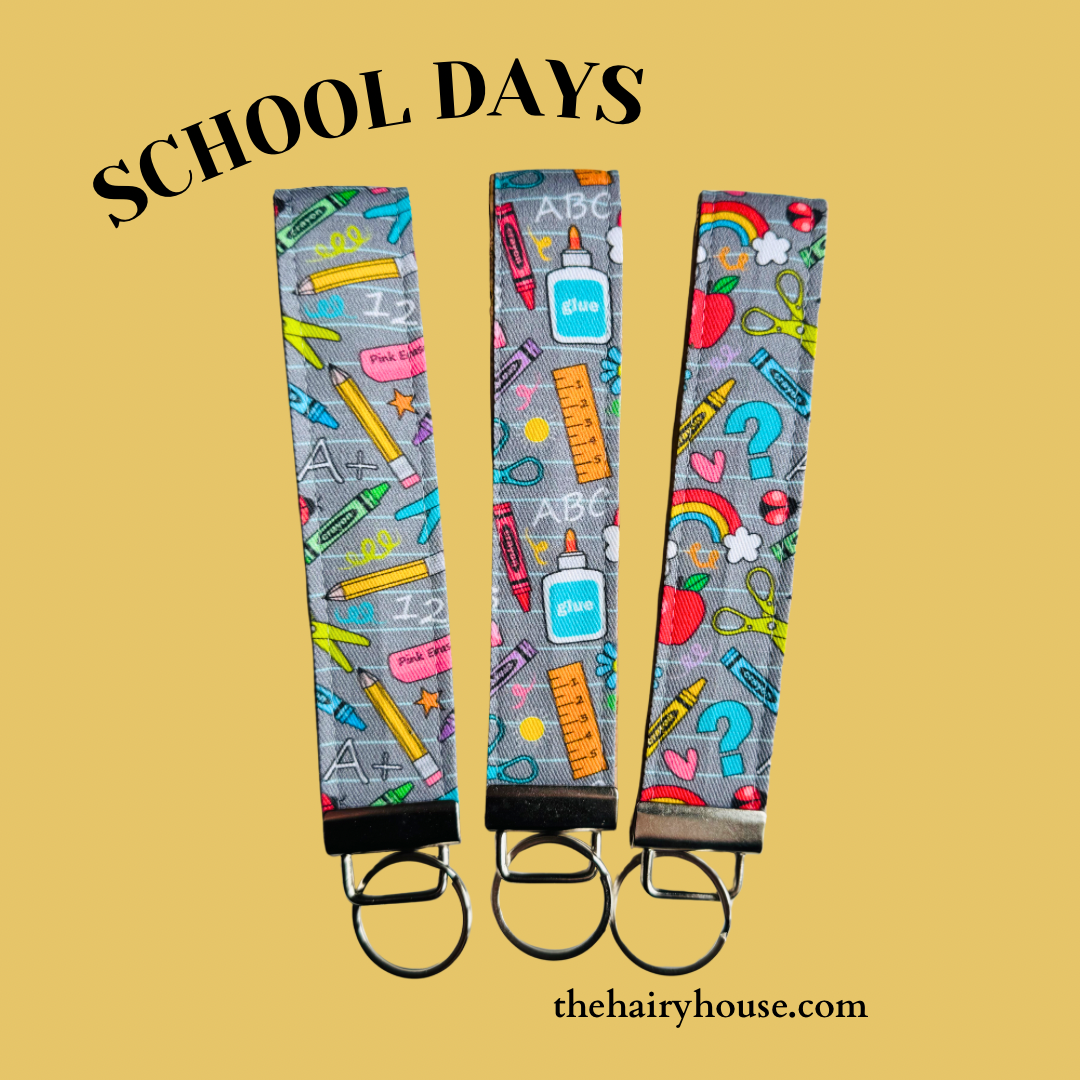Key Fob - SCHOOL DAYS / Cork lined