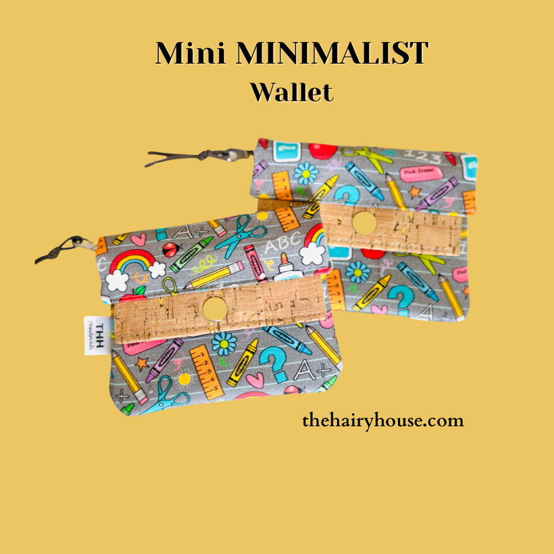 Mini Minimalist Wallet - School Days Canvas