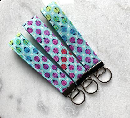 Key Fob Wristlet - Rainbow Beetles - Lady Bug