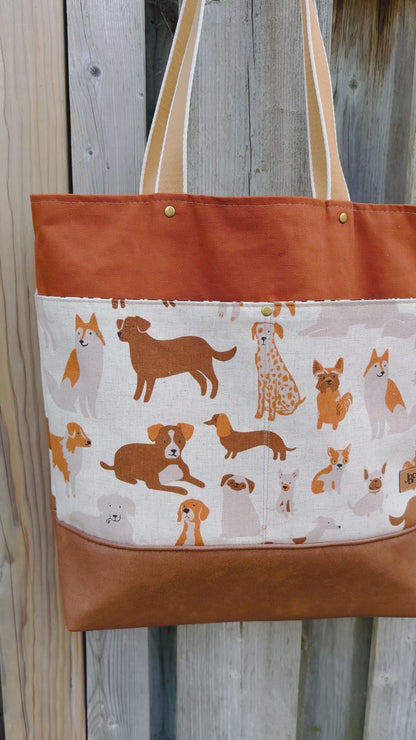 Wool and Wax Tote - Paws Around the Town