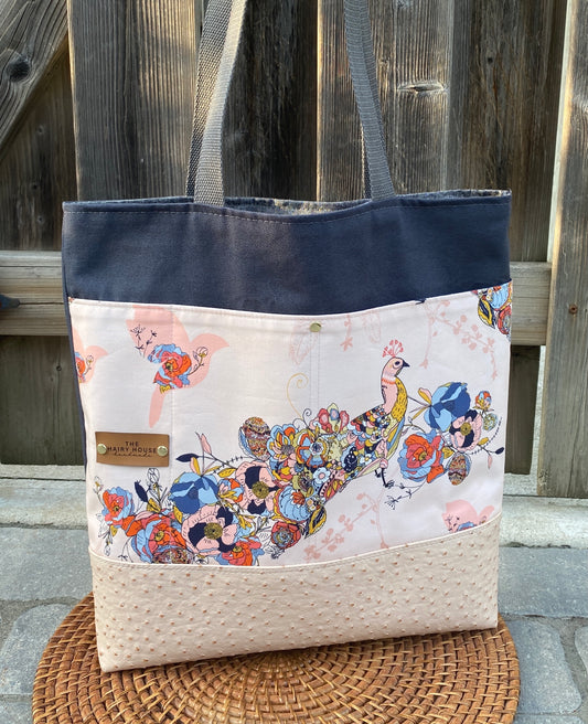 Wool and Wax Tote - Peacock + Floral